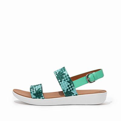 Fitflop Barra Silky Weave Back-Strap - Sandalen Damen - Mintfarben Grün (GFU952130)